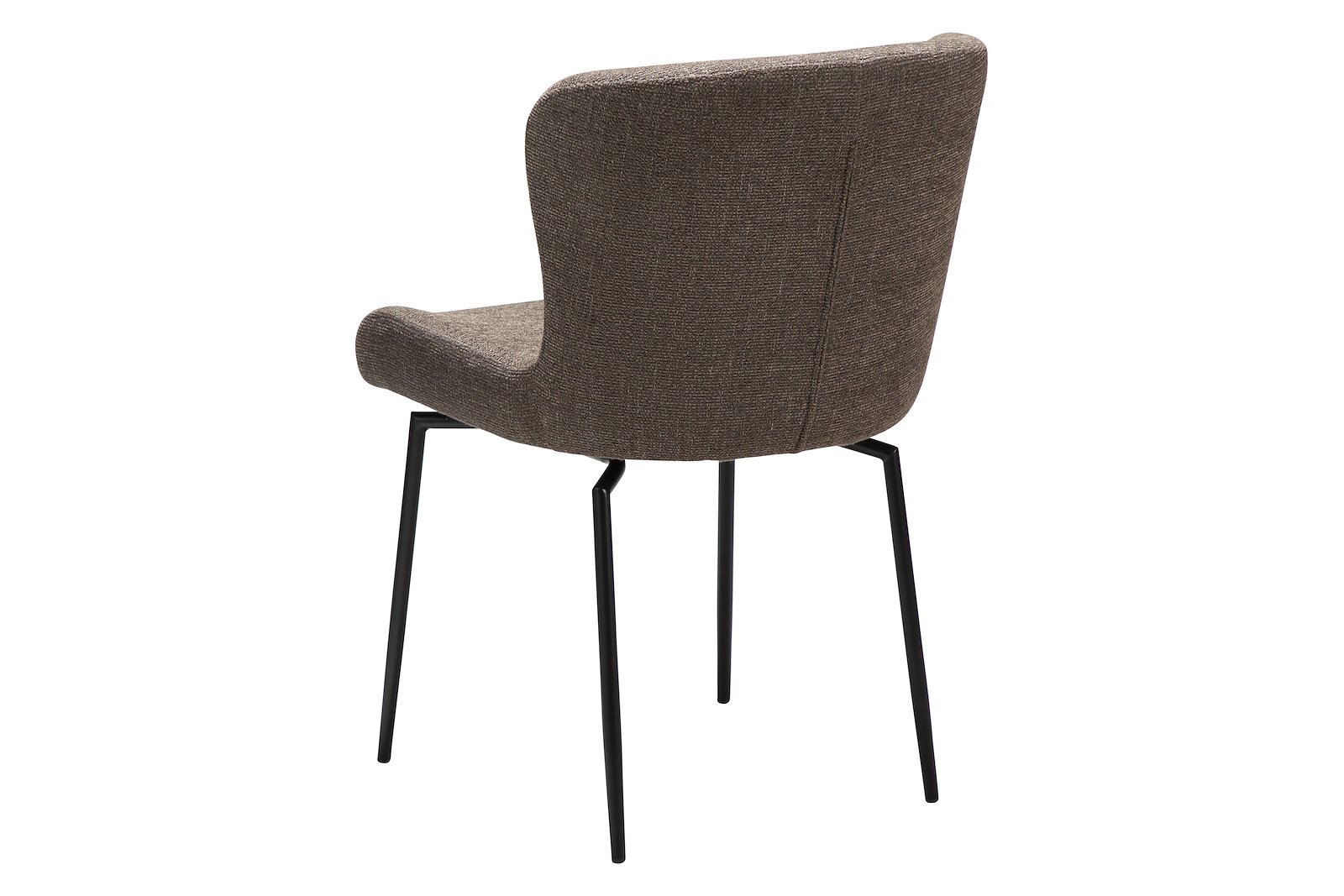 Glam spisestol Med sving og autoretur. Tekstil Bouclé Major Brown med sorte ben