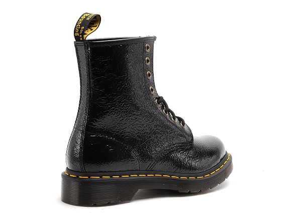 Dr martens boots bottine plates femme 1460 distressed patent noir