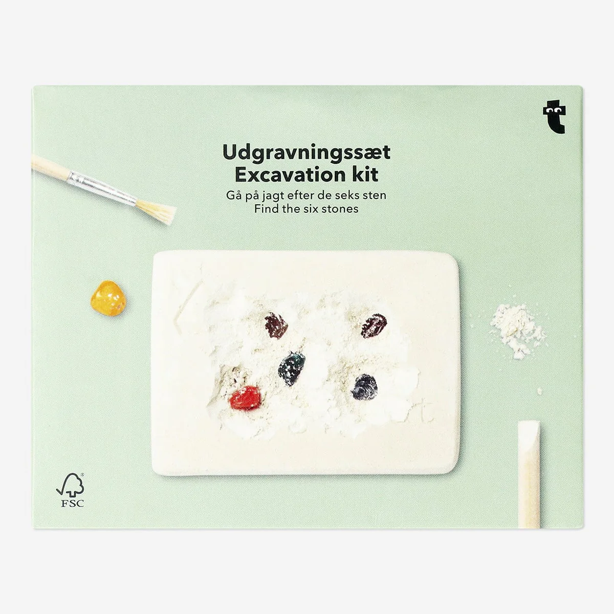 Udgravningssæt. Find de seks sten