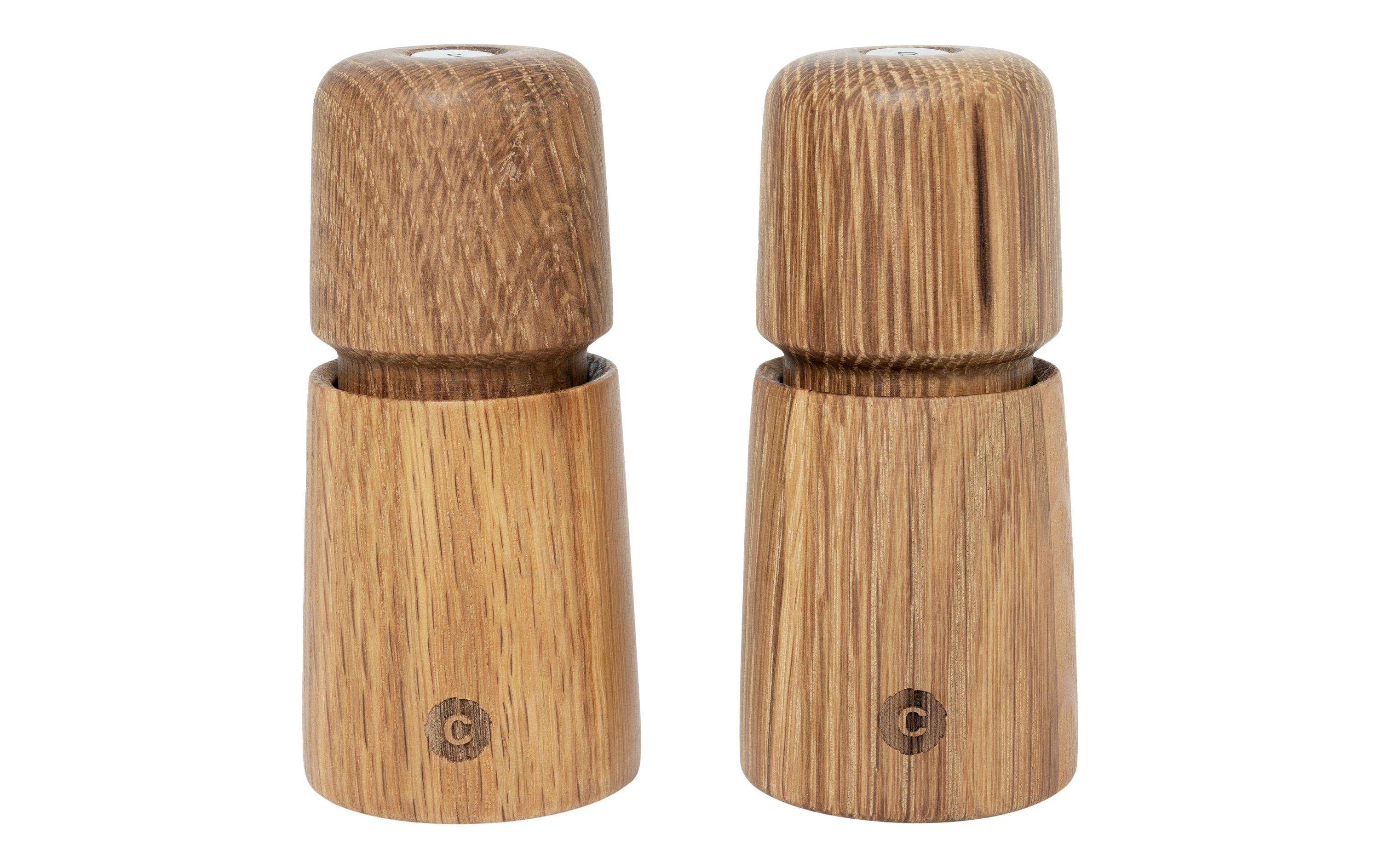 Salz- und Pfeffermühle Stockholm 2er Set, 11 cm, HellbraunGewürzmühlen Set aus Eichenholz