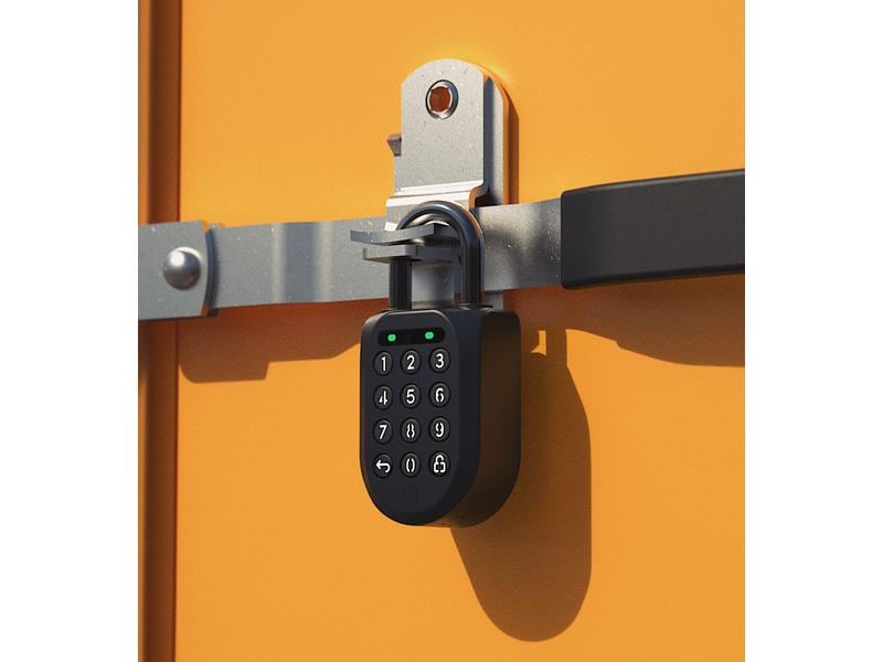igloohome Sicherheitsschloss Padlock 2, Schwarz, Edelstahl Smartes, Bluetooth Vorhängeschloss mit Zahlenfeld