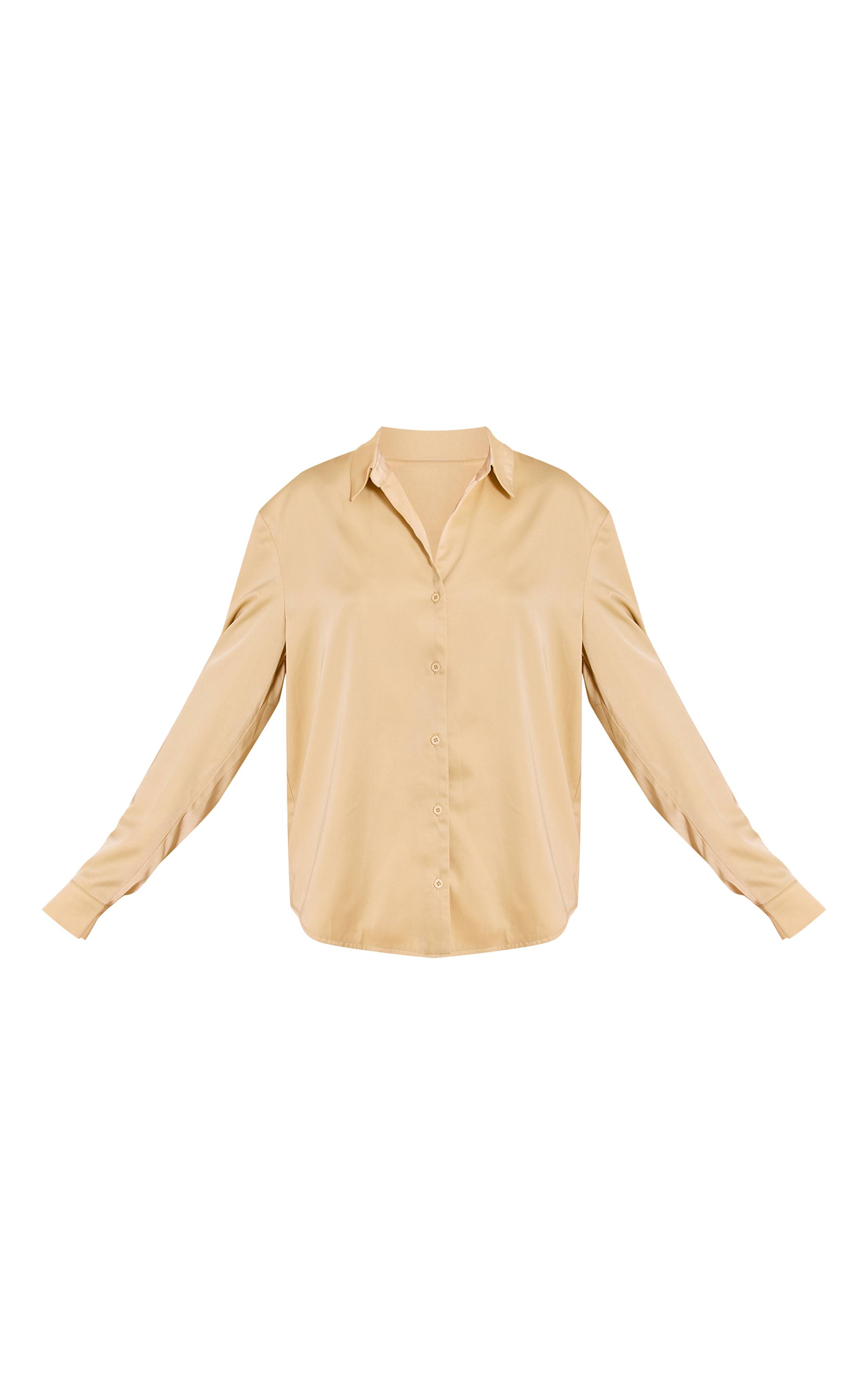 Pale Yellow Chemise Oversize En Satin Crème Beurre