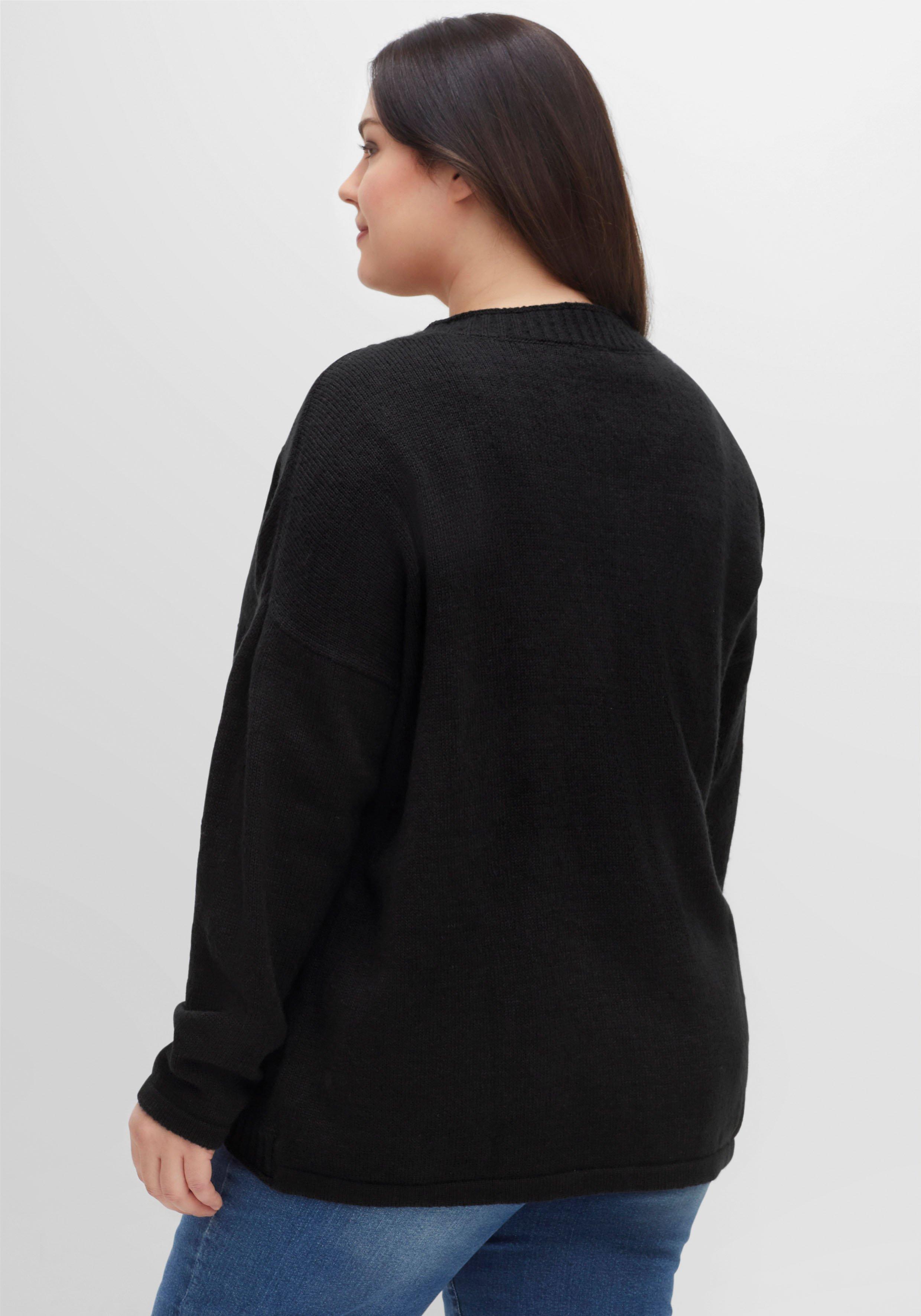 Strickjacke mit V-Ausschnitt, in kurzer Form