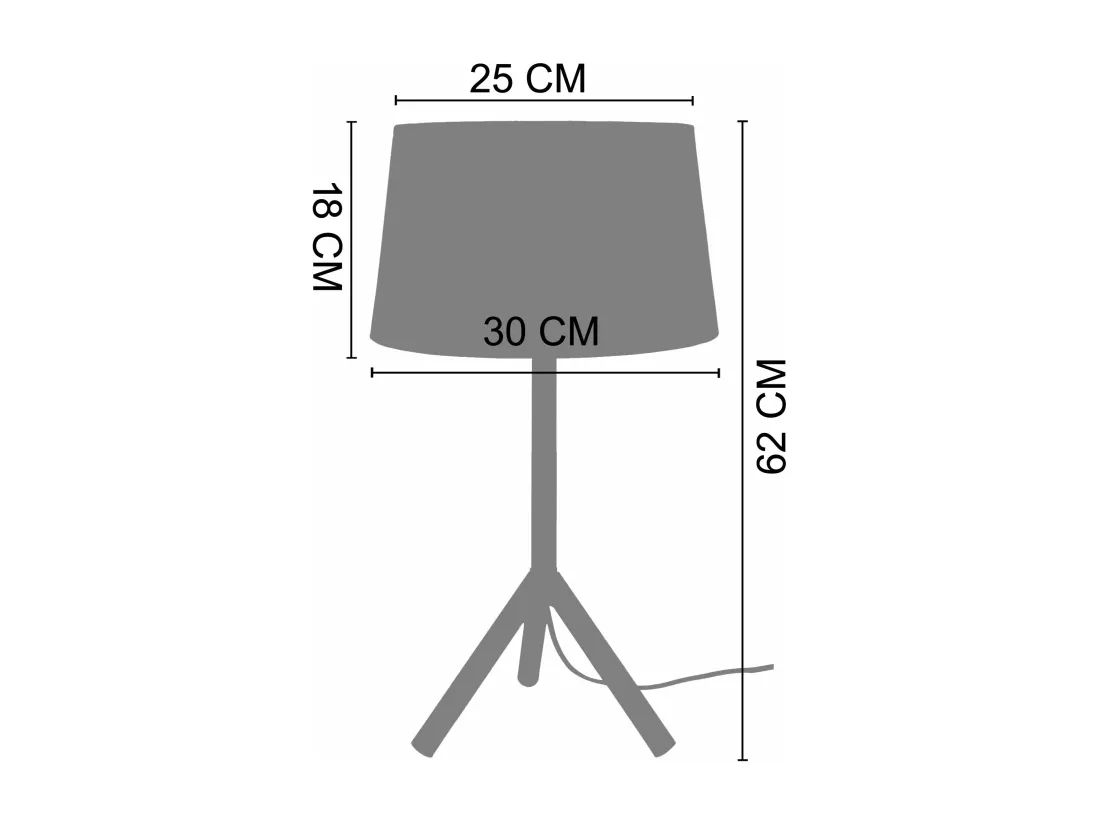 Lampe a poser droitnoir,bois,vert 62 cm.