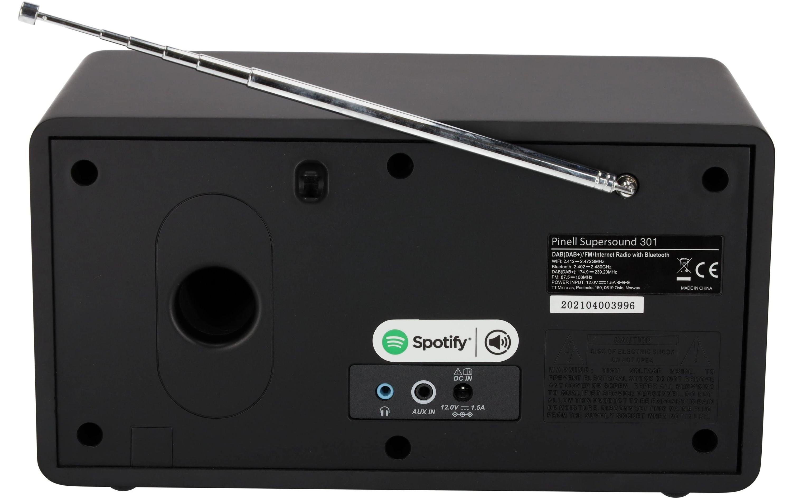 DAB+ Radio Supersound 301 Schwarz<br>DAB+ Radio mit Internetradio, Spotify Connect und Bluetooth