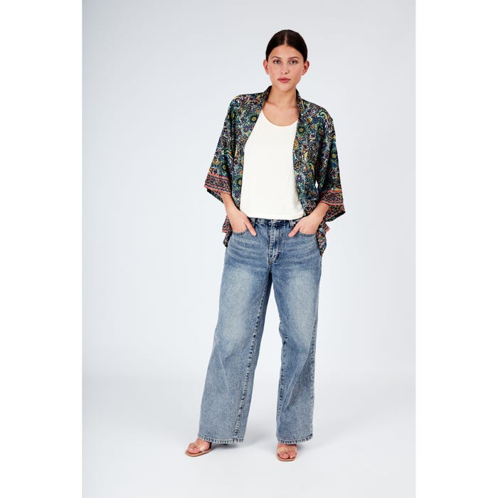 Veritas-Korte kimono print