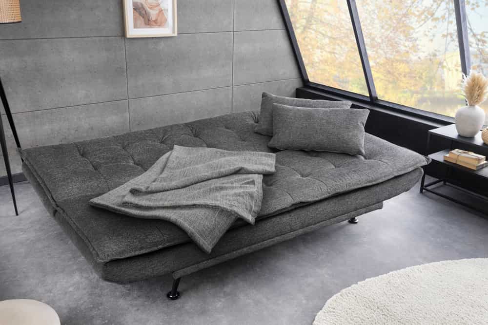 Modernes Schlafsofa JAZZ 190cm grau Strukturstoff 3-Sitzer Couch