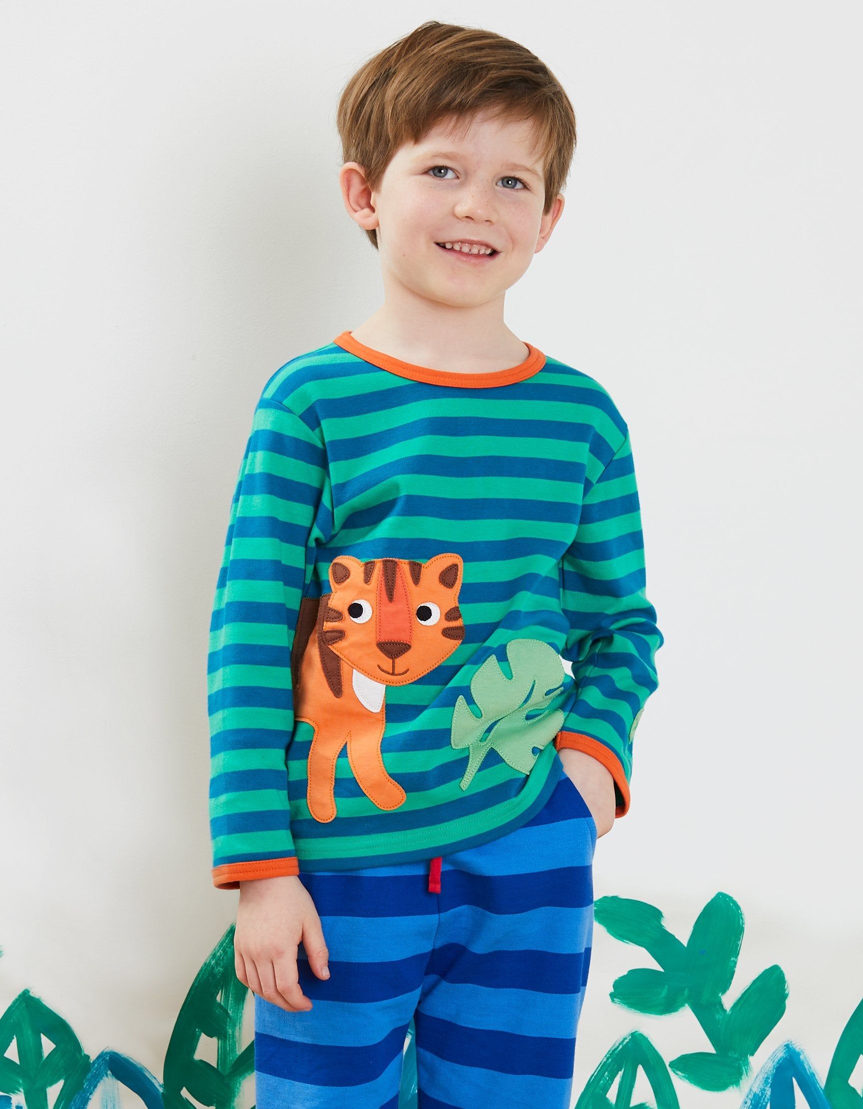 Toby Tiger Langarmshirt mit Tiger Applikation