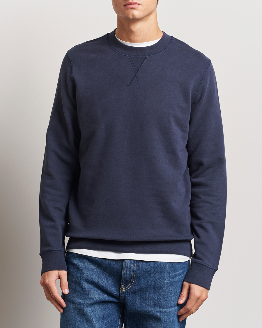 Sunspel Loopback Sweatshirt Navy