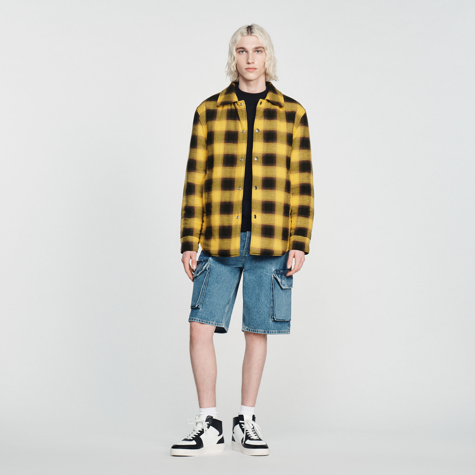 Blouson matelasse á carreaux