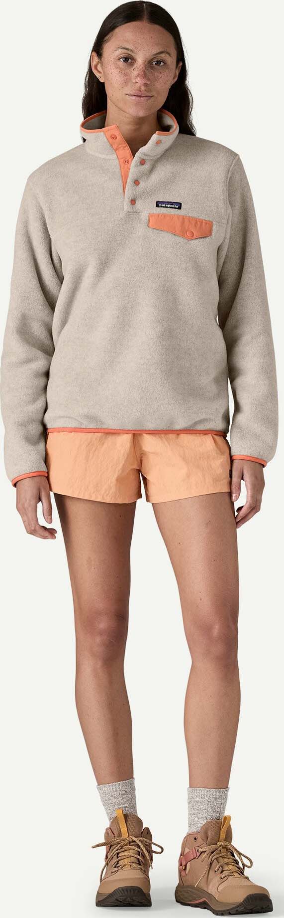 Lightweight Synchilla Snap-T Fleece Pullover Dame Oatmeal Heather w/Heirloom Peach