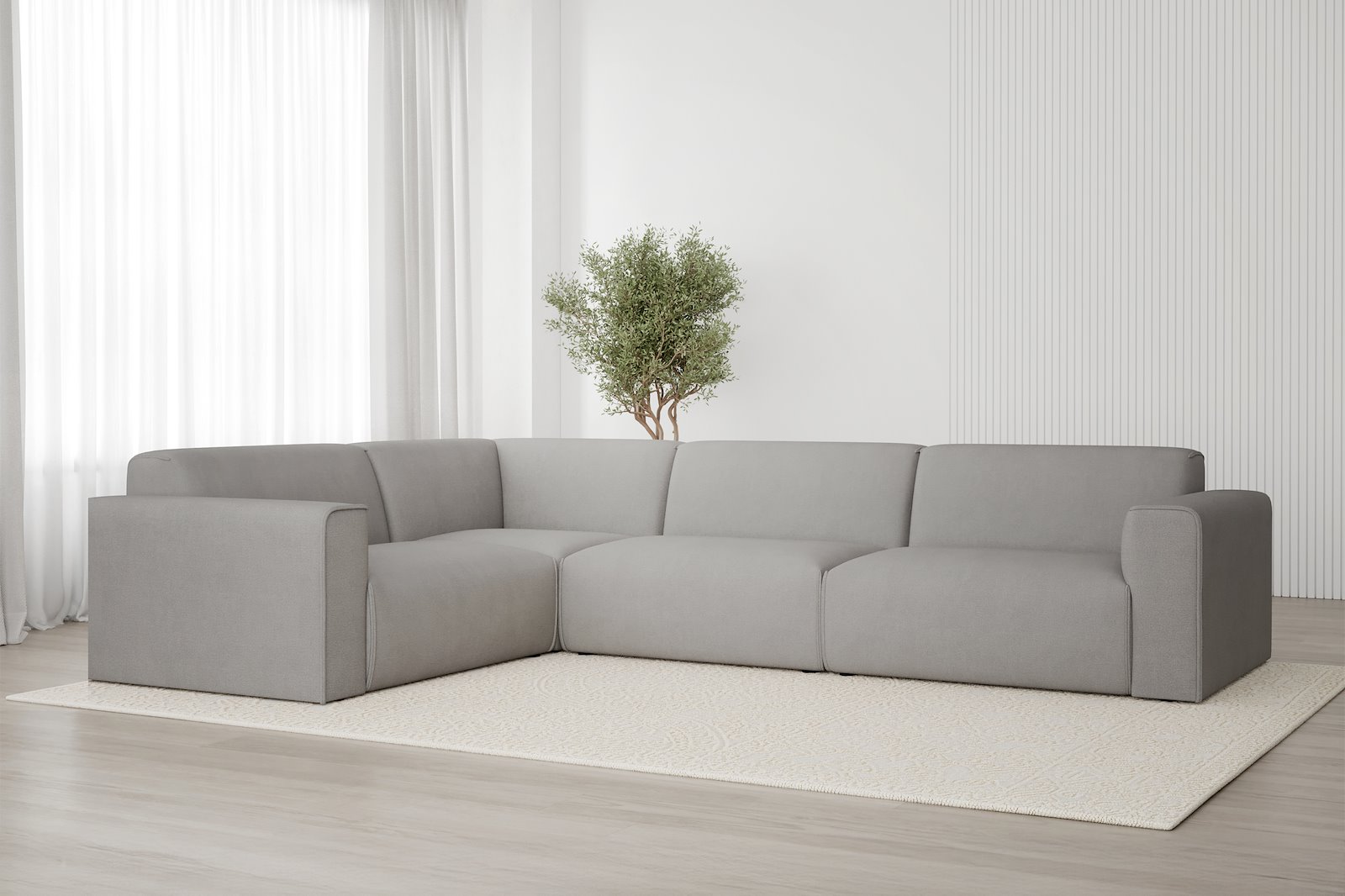 Monaco hjørnesofa 1,5/3 hjørnesofa. Tekstil Brego 77 Green med sorte ben. Std komfort.