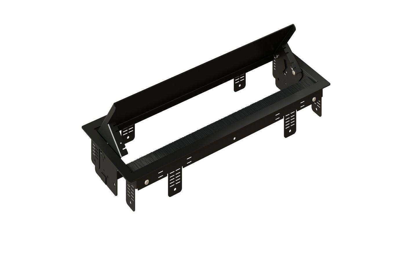 Einbaurahmen BOX L 6-Fach, Schwarz<br>Einbaurahmen für diskrete Strom- und Multimediaanschlüsse