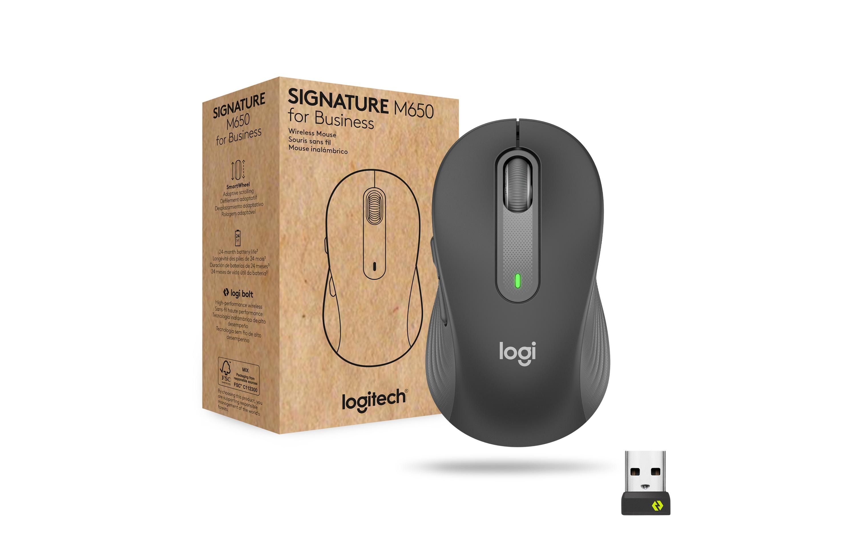 Maus Signature M650 for Business GraphitePräzise Wireless-Maus mit «Logitech SilentTouch»-Technologie