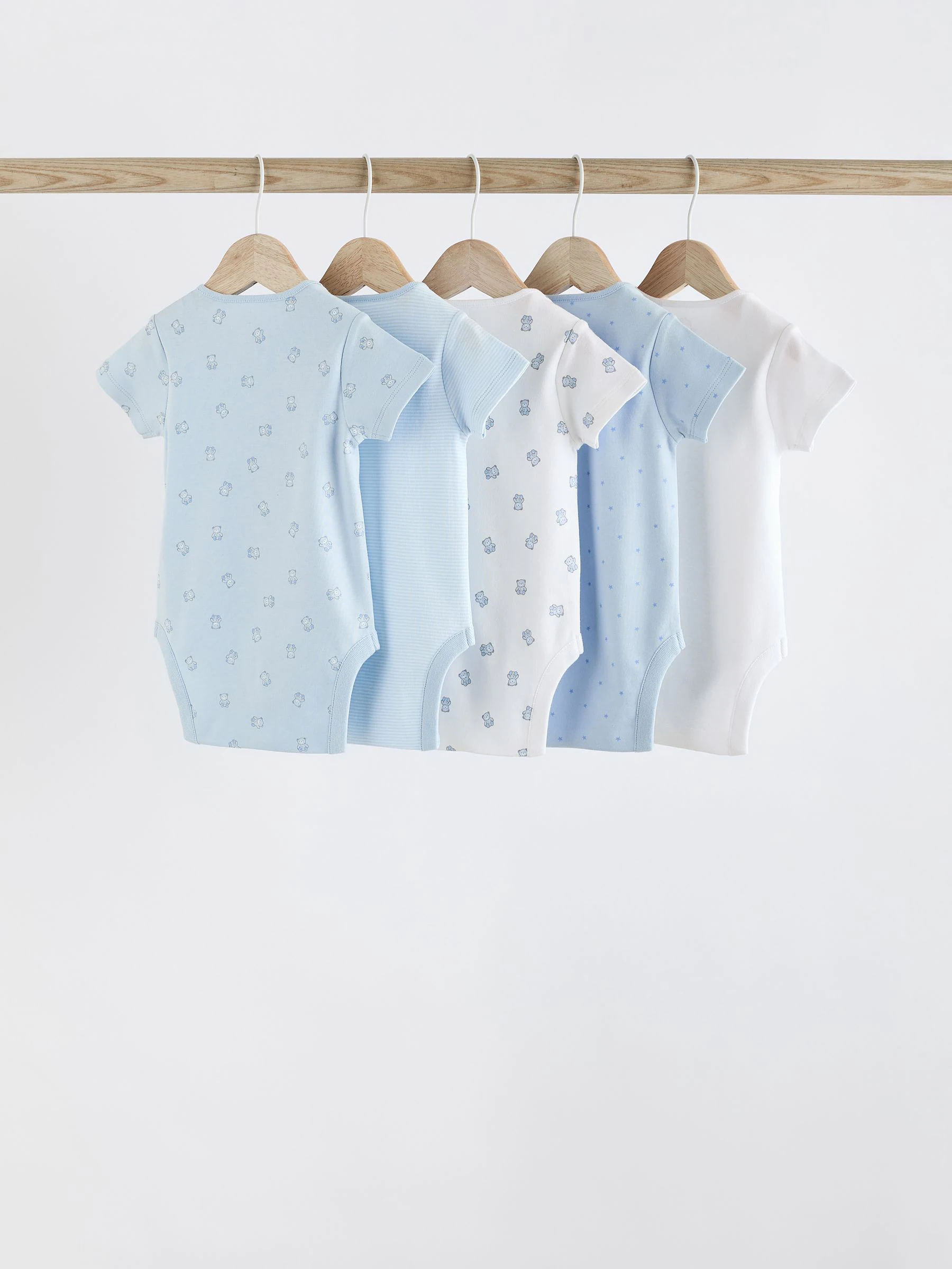 Blauw - Beer Baby Bodysuits met korte mouwen