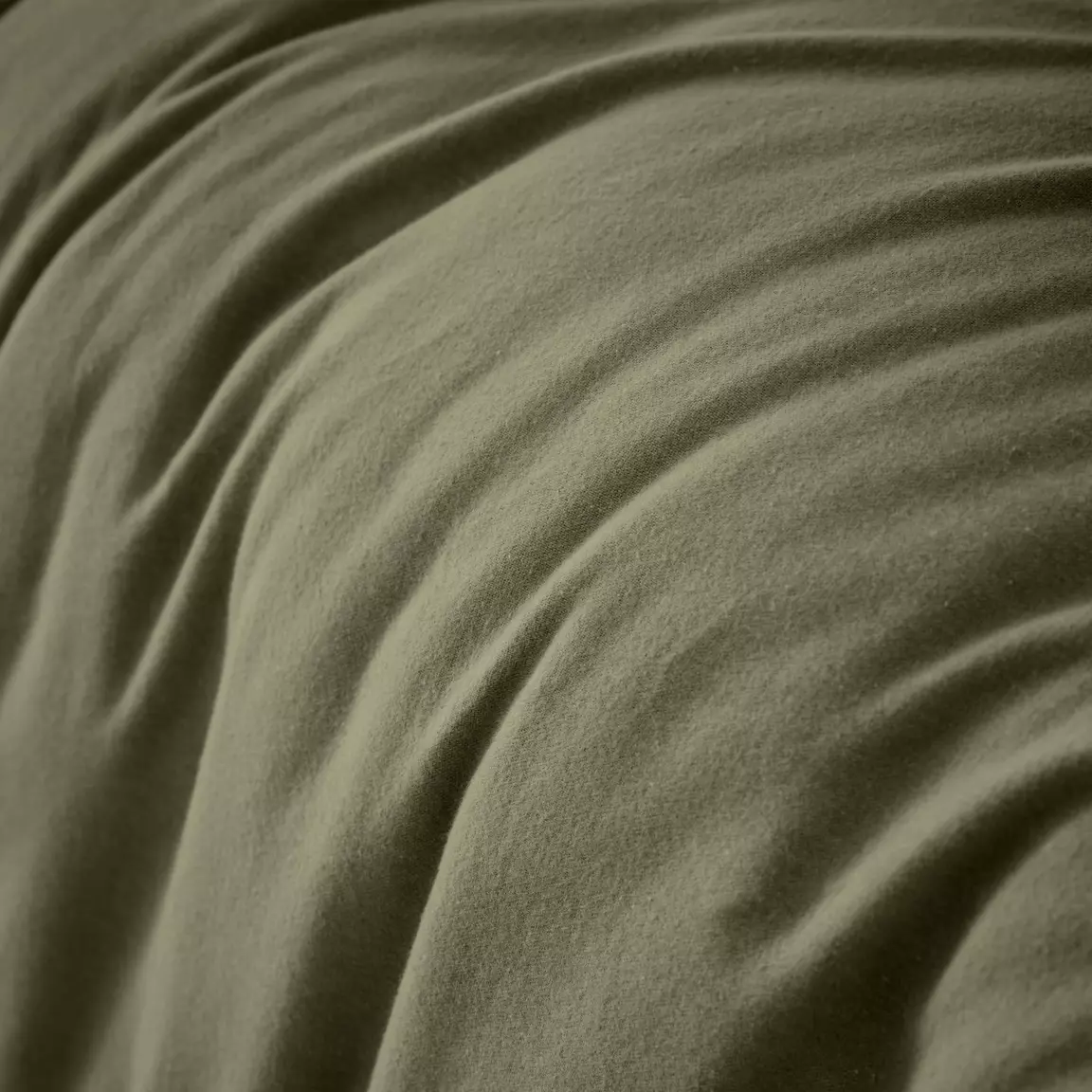 Housse de couette flanelle de coton (200 x 200 cm) Théa Vert romarin