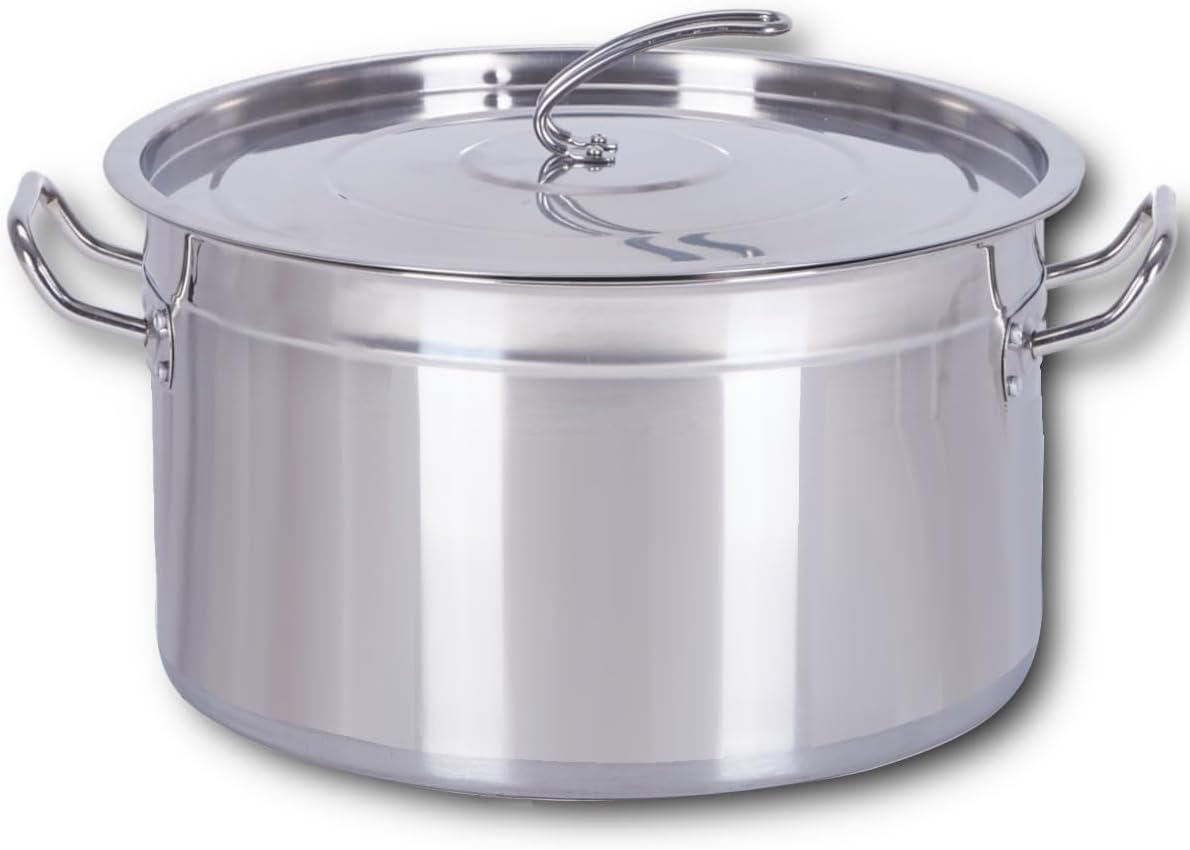 HOOZ Gastronomie Kochtopf Suppentopf - 30 bis 100 Liter Edelstahl Kochtöpfe - ideal geeignet für alle Herdarten & große Küchen - Gastro Topfset (100 L)