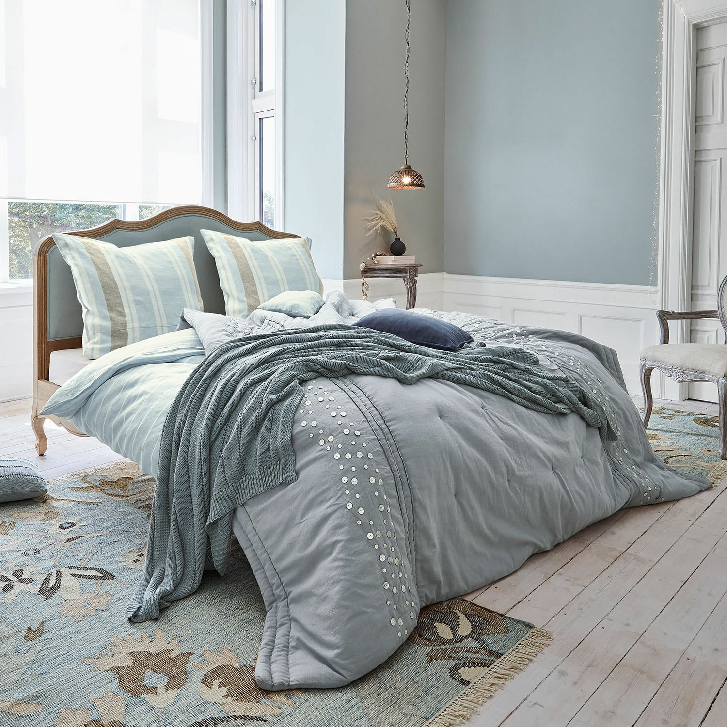 Bett Serravalle braun/blau