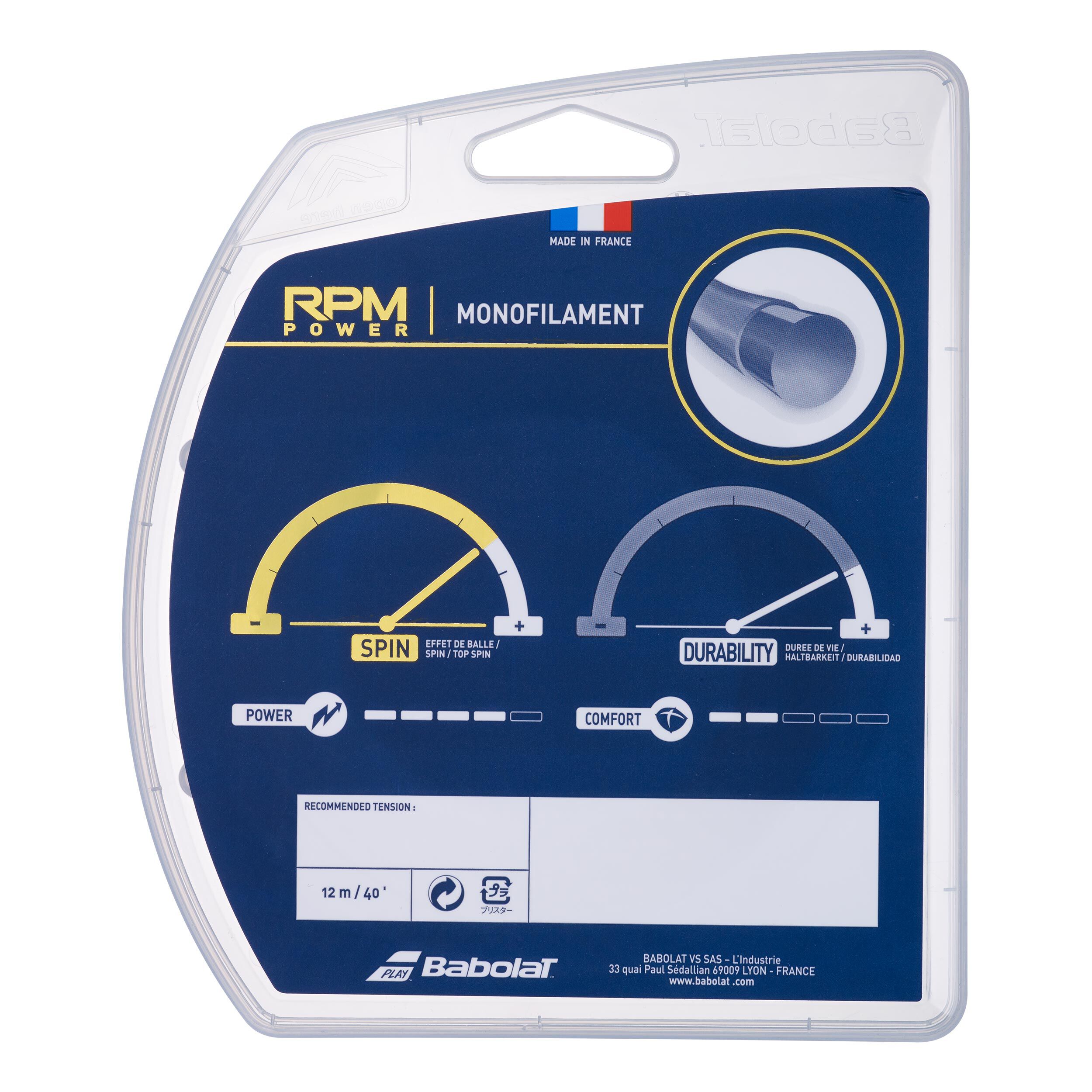 Babolat RPM Power Cordage En Garniture 12m - Marron