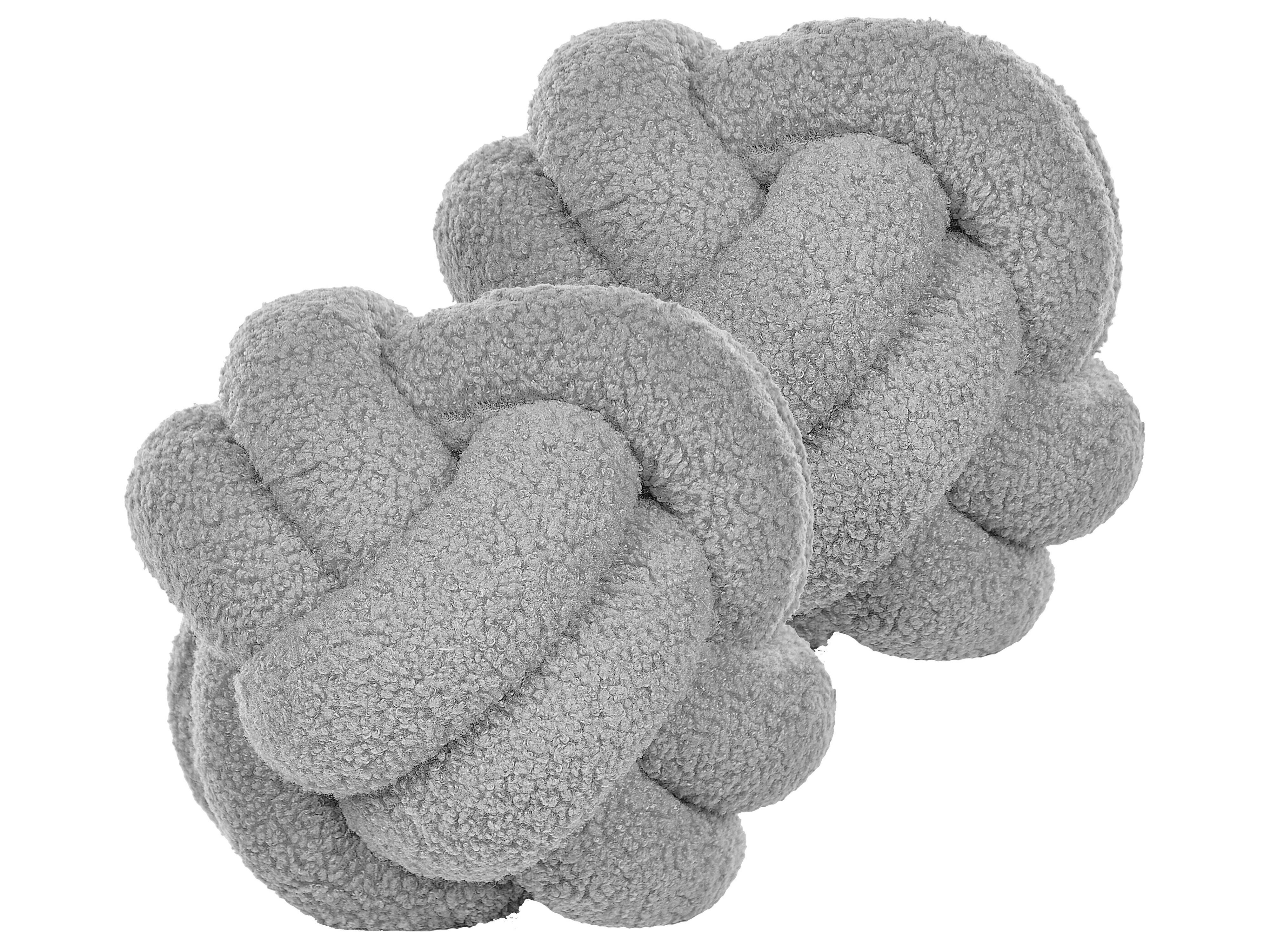 Set van 2 sierkussens MALNI Bouclé 19 x 19 cm Grijs effen