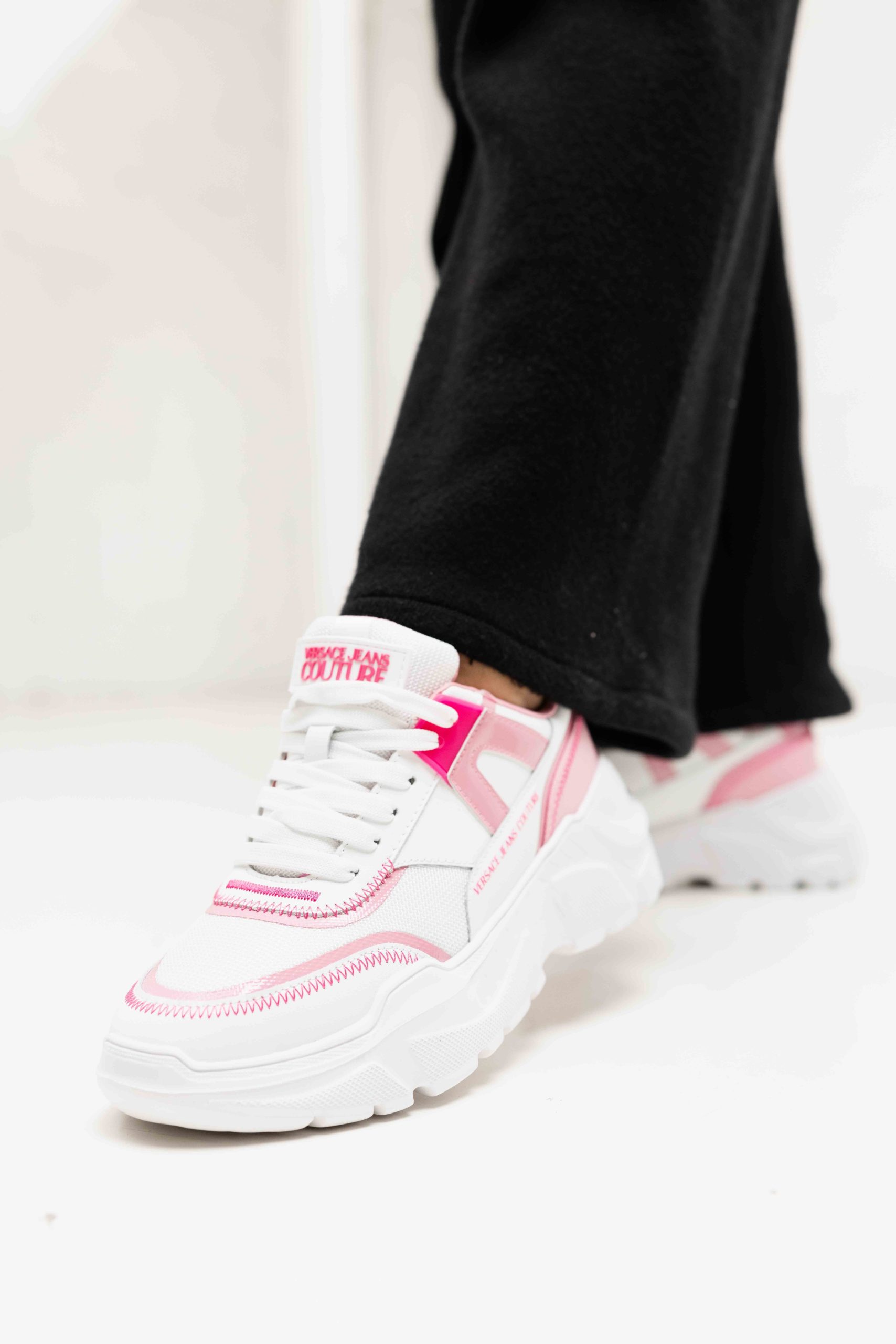 Versace Jeans Couture Fondo Speedtrack Sneakers Dames Wit/Roze