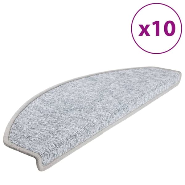 vidaXL Trappematter 10 stk 65x24x4 cm lysegrå