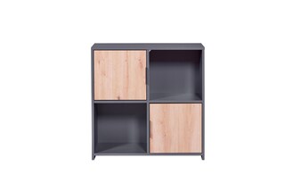 Standregal Tristan 2-türig anthrazit/braun 77x76x30 cm