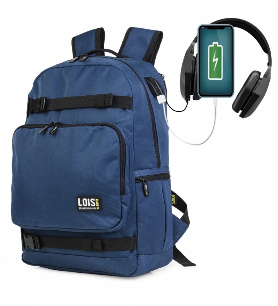 Lois Mochila con Usb 305437 -31x45x14 cm- negro