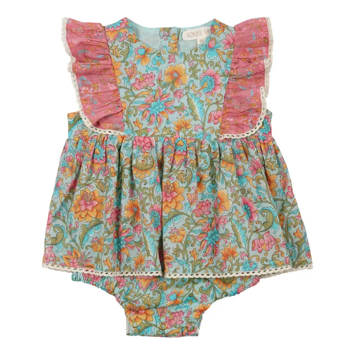 Louise Misha Robe Lena Voile de Coton | Bleu Vert