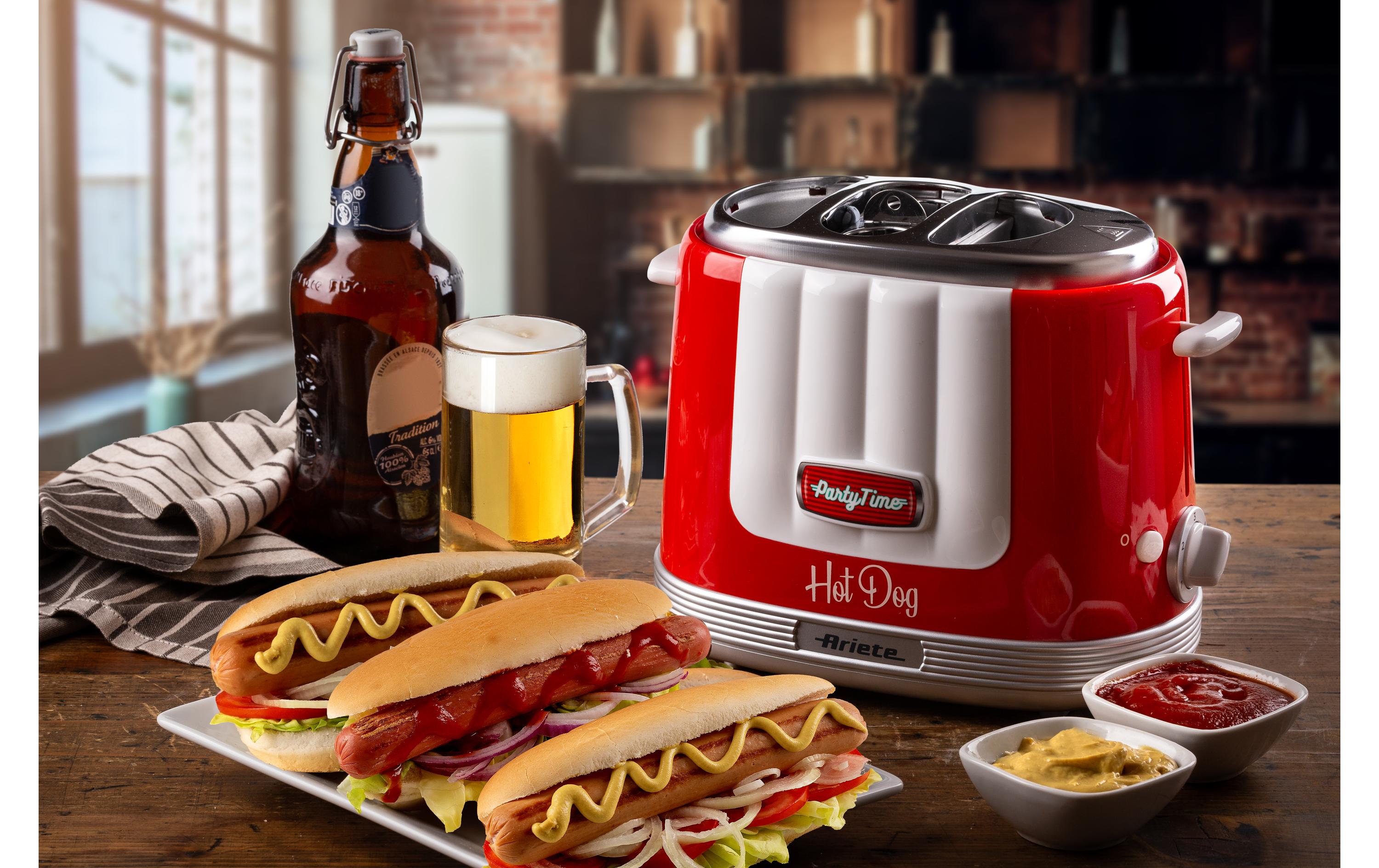 Hot Dog Maschine Party Time ARI-206-RD Rot/WeissHot Dog-Gerät