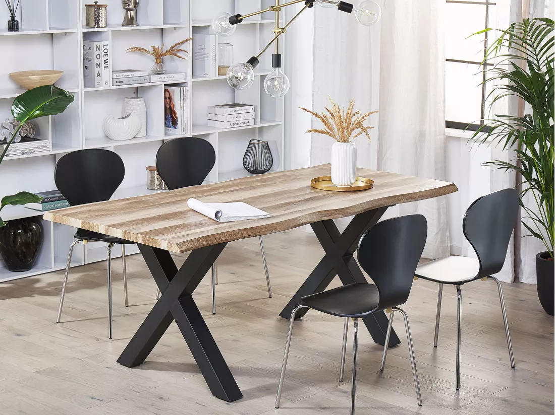 Table de salle à manger extensible BRONSON Marron foncé 140/180 cm 90 cm