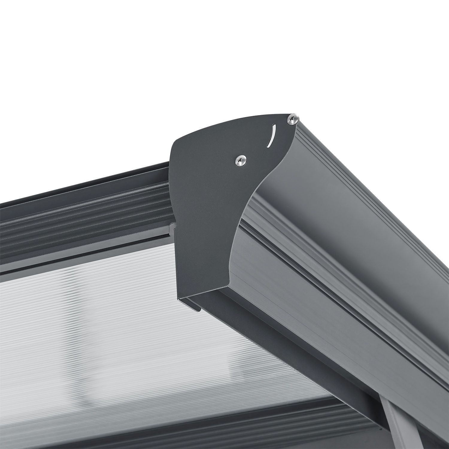 Juskys Carport mit Flachdach 5x3 m – freistehende Überdachung aus Aluminium mit Doppelstegplatten