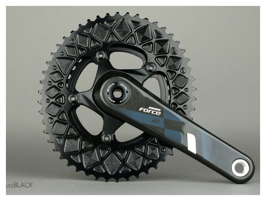 Plateau Ovale AbsoluteBlack Premium Oval Chainring 110/5 BCD pour Sram 11 V Gris