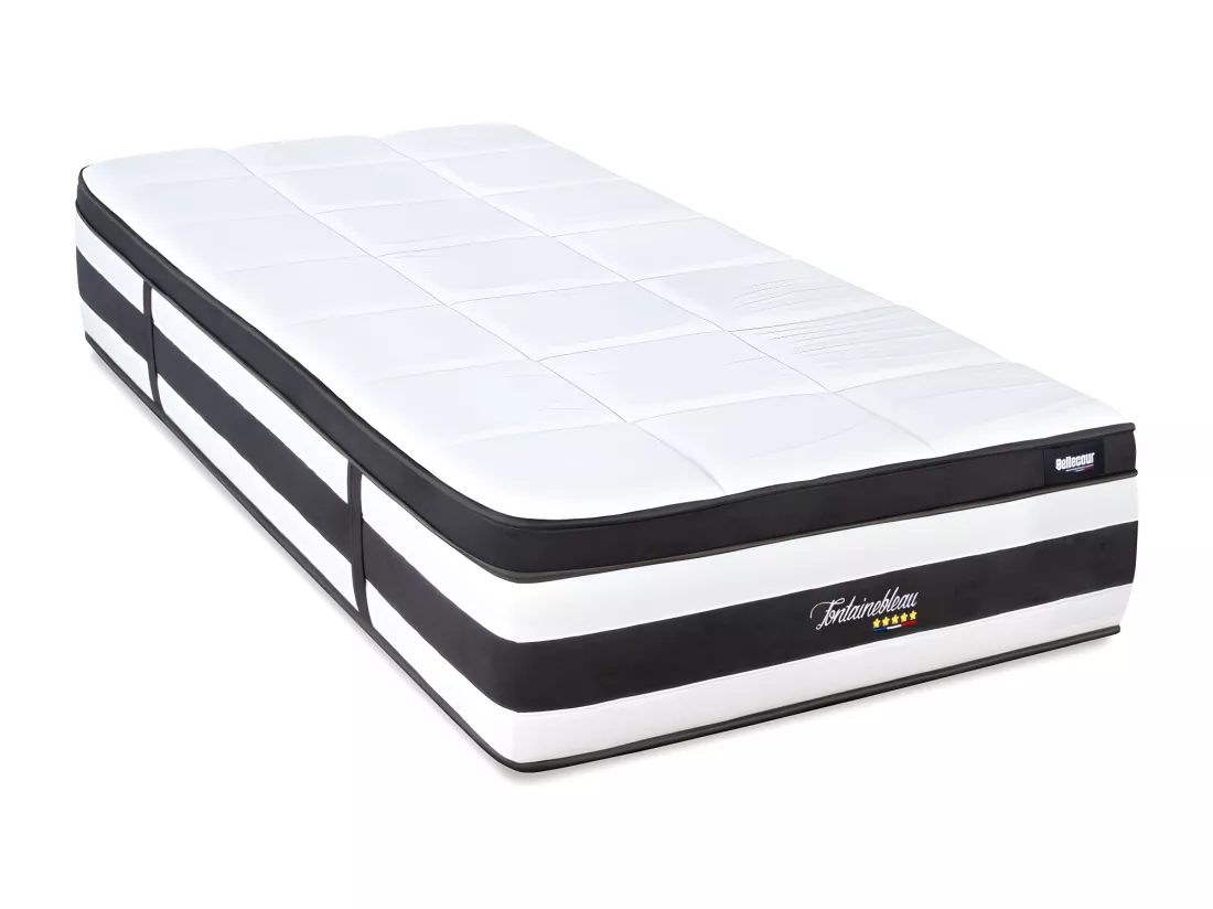 BELLECOUR LITERIE | Matelas FONTAINEBLEAU 90x200 cm | Ressorts ensachés