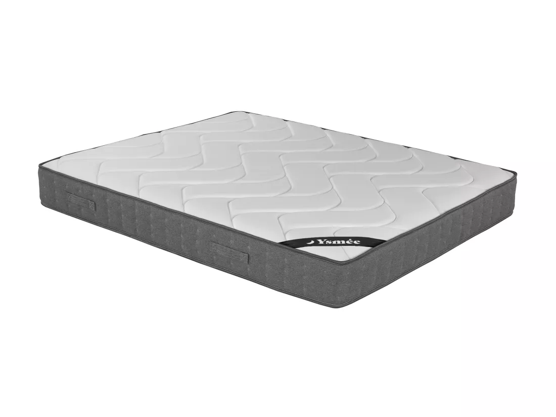 Ensemble 160 x 200 cm sommier déco en kit + matelas ressorts ensachés 5 zones accueil mémoire de forme ép.23cm - BABYLONE de YSMÉE