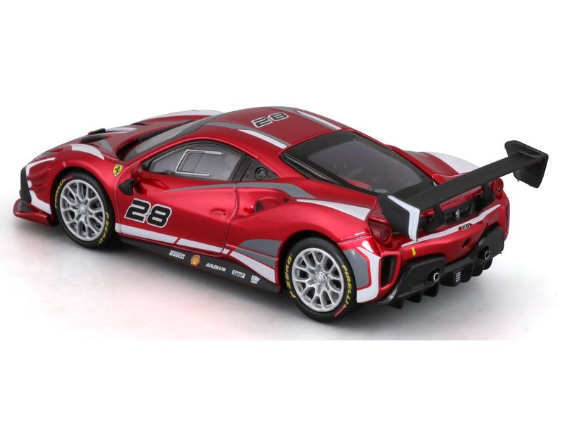 BBurago Ferrari Racing 488 Challenge Evo 2020 Rot 1:43 Sammlermodell im Massstab 1:43