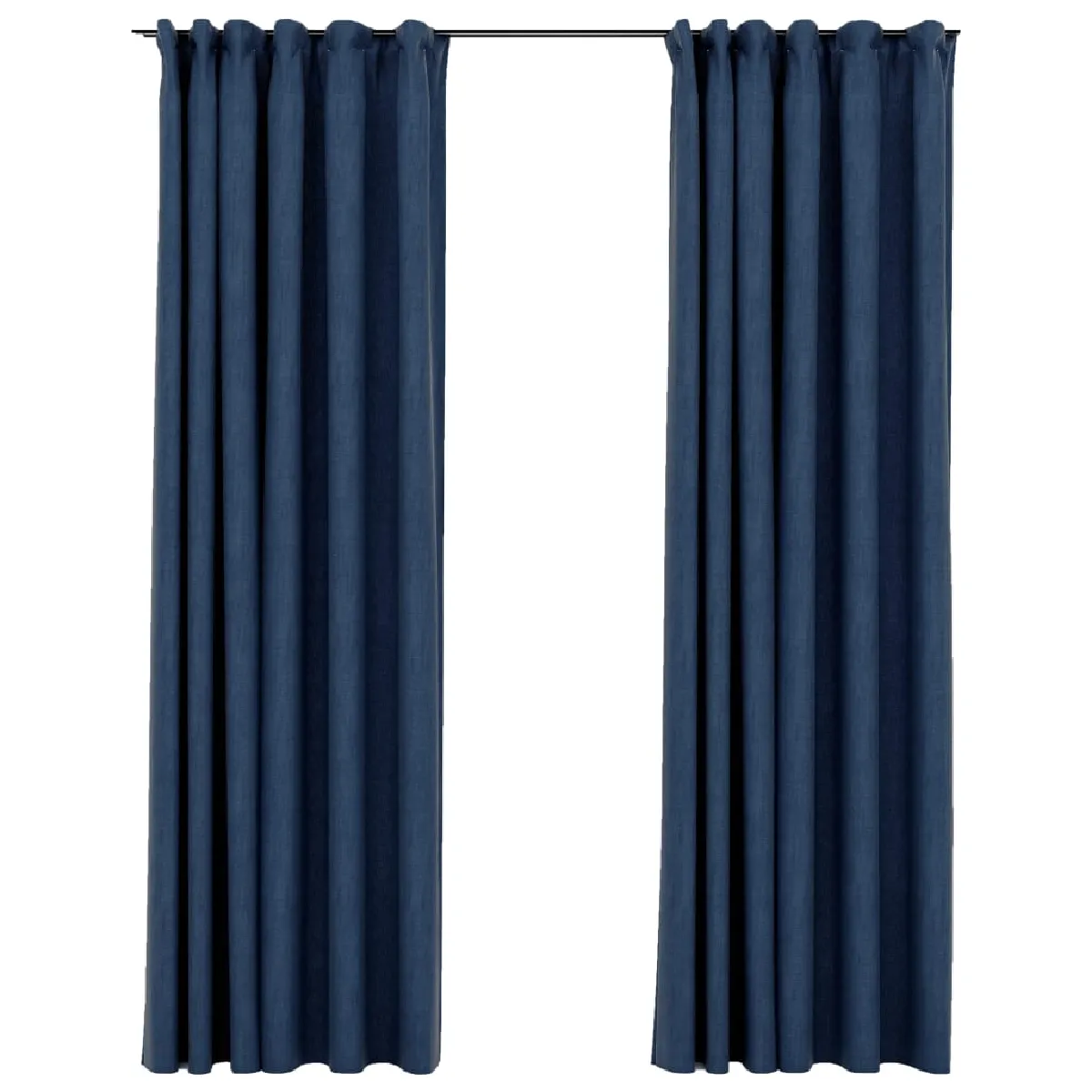 vidaXL Rideaux Occultants Aspect Lin Bleu
