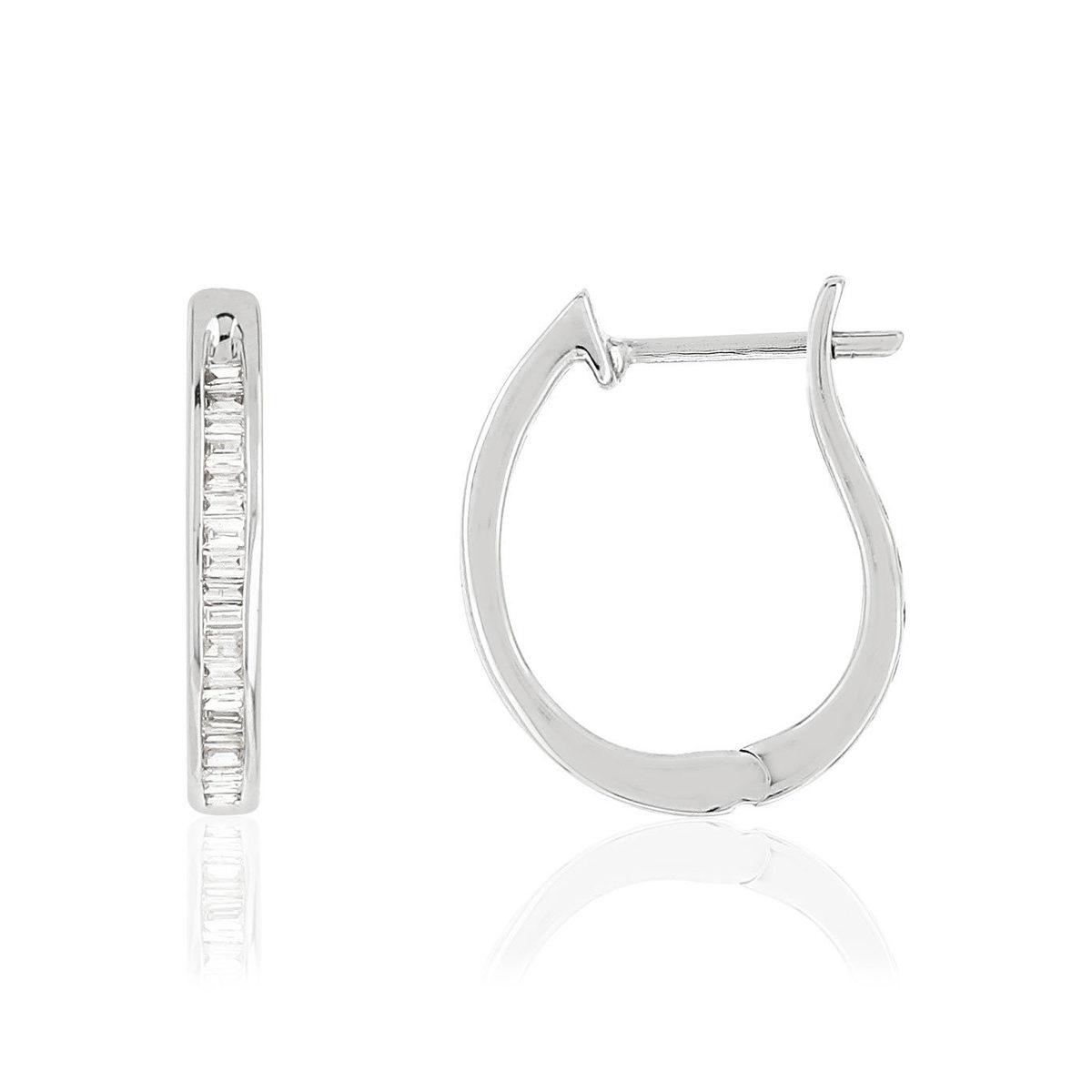 Boucles d'oreilles or blanc 750 diamants