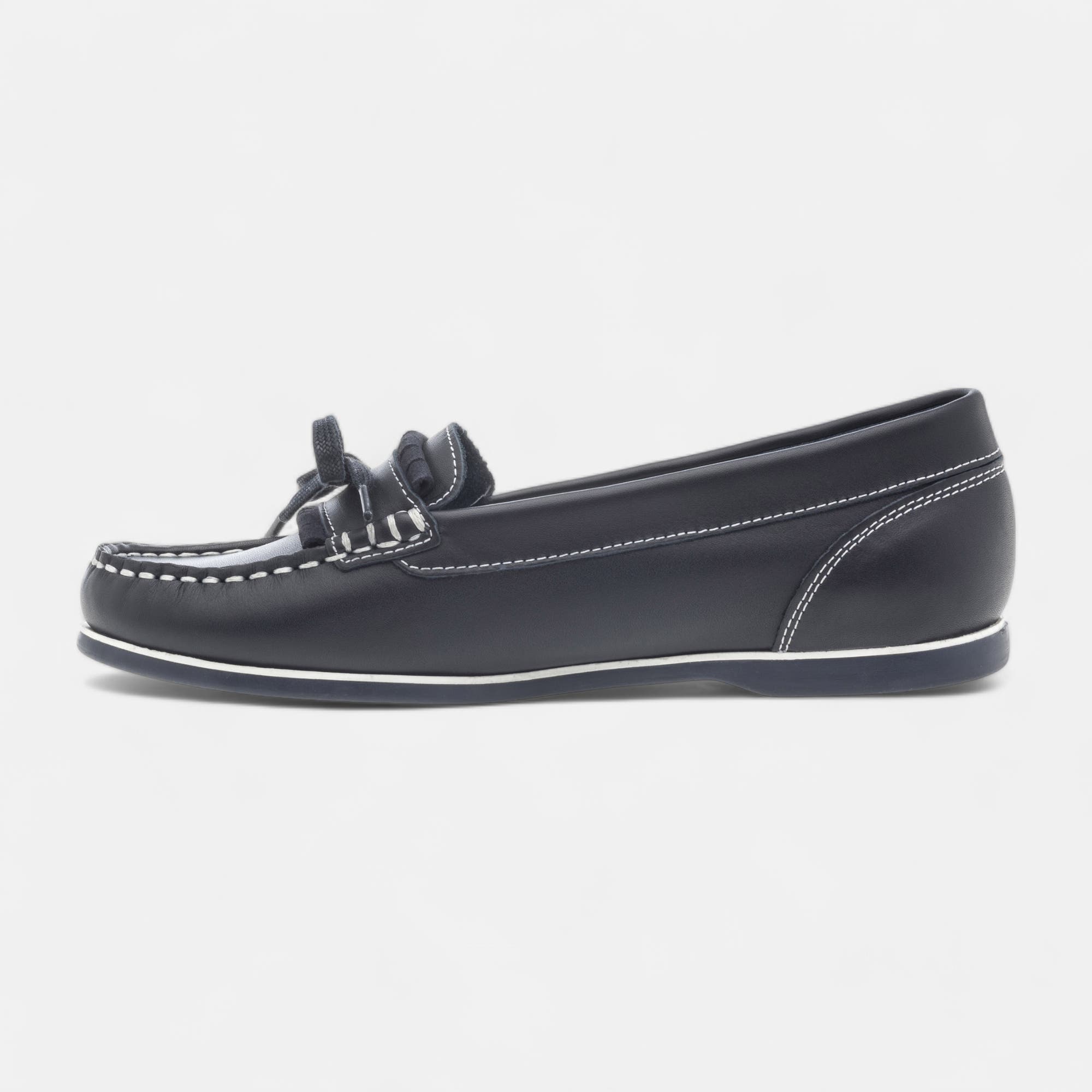 Mocassins Femme en cuir bleu marine