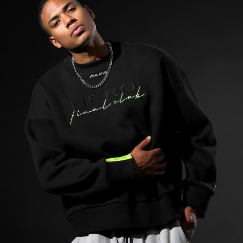 Sweat Crewneck Large NERO 1st Drop Limited Carbon Black