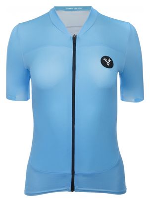 Maillot Manches Courtes Femme LeBram Allos Bleu Ciel Coupe Ajustée