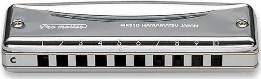 Suzuki - MR350D - Diatonische Mondharmonica - Chroom - 10 Halen - Toonsoort D