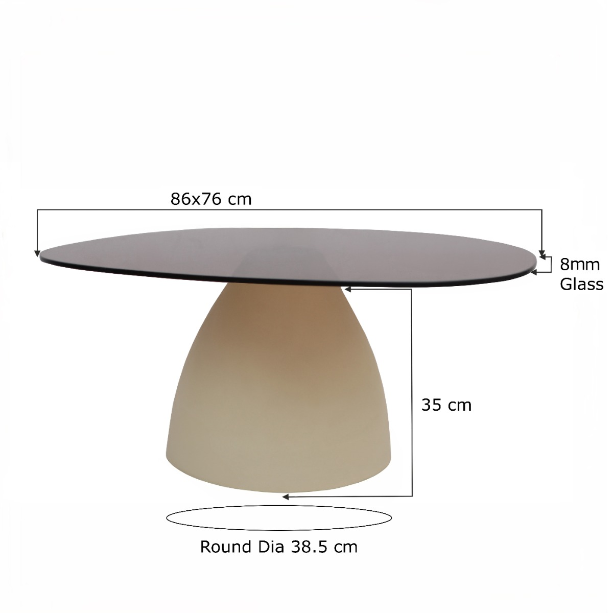 Salontafel Milan rookglas