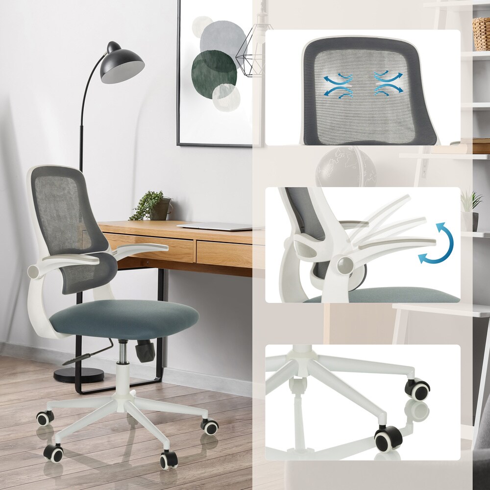 Home Office Bürostuhl MIKO W ECO Stoff/Netzstoff mit abklappbaren Armlehnen hjh OFFICE