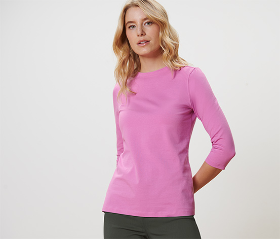 Shirt mit 3/4-Arm, rosa