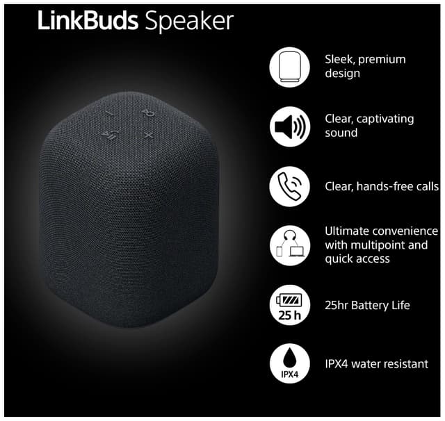 Sony LinkBuds trådløs bærbar højttaler (sort)