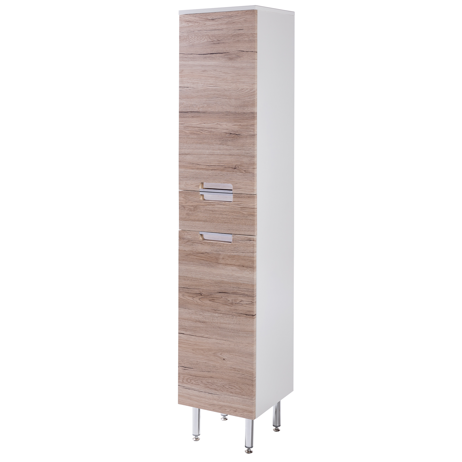 Hochschrank - weiß-Sanremo Eiche - 33 cm