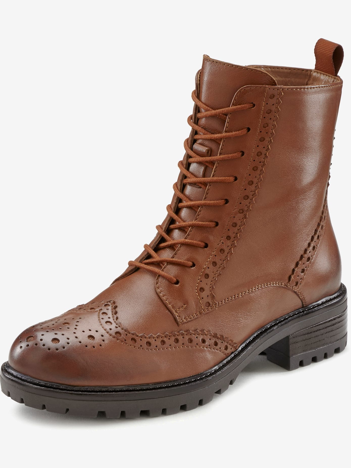Bottines à lacets en cuir doux