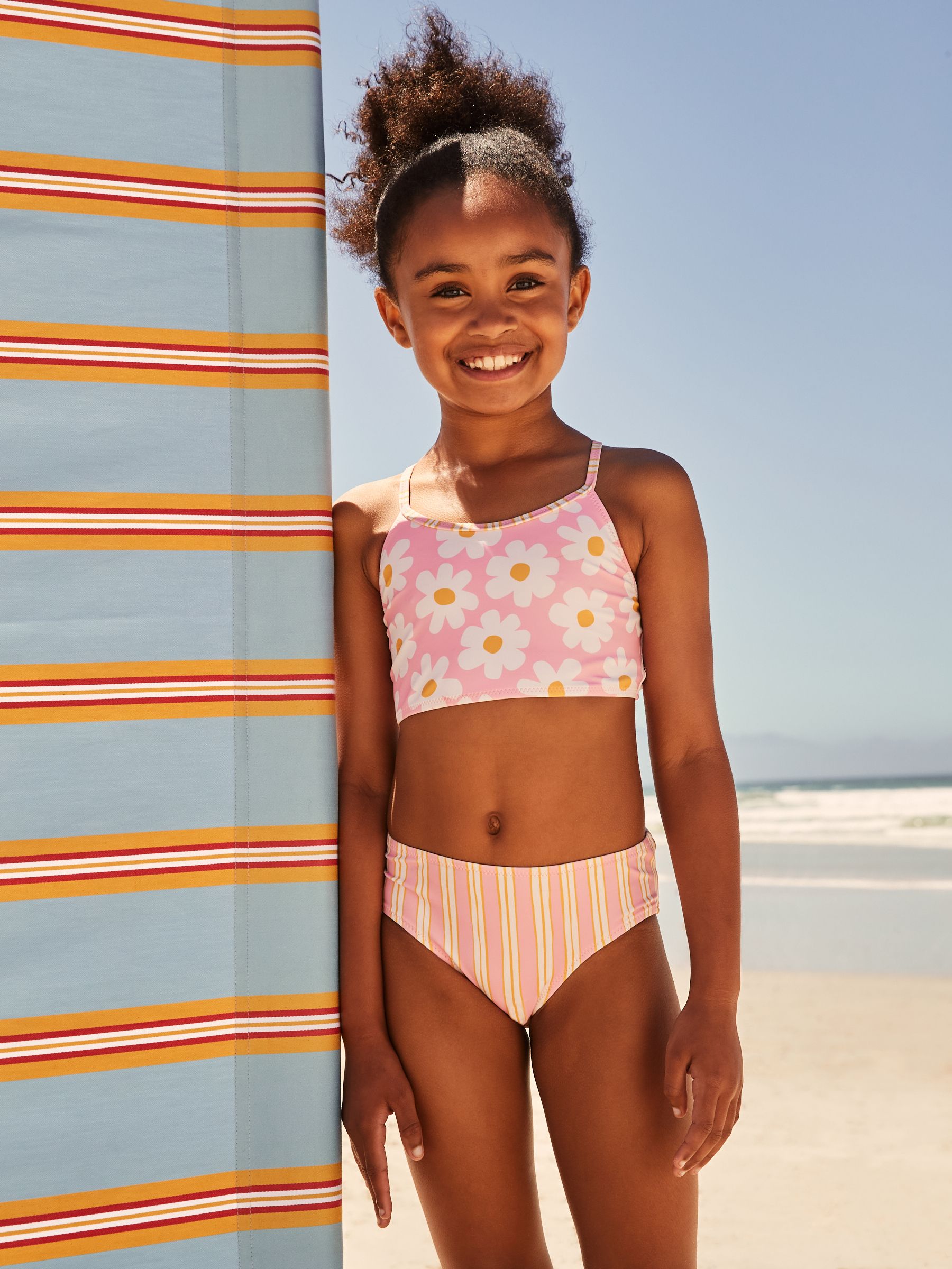 Roze bloemen - Bikini (3-16 jr)