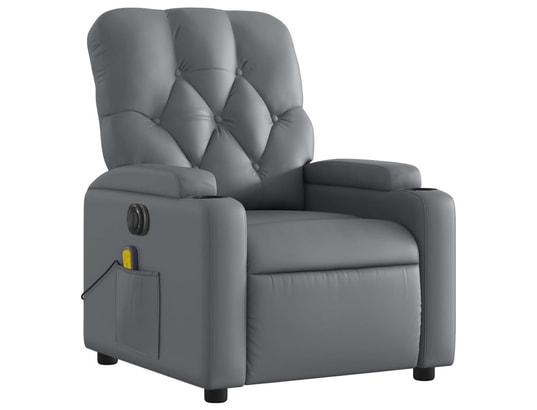 VIDAXL - Fauteuil de massage inclinable électrique gris similicuir